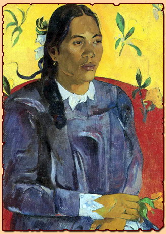 Поль Гоген - Женщина с цветком
